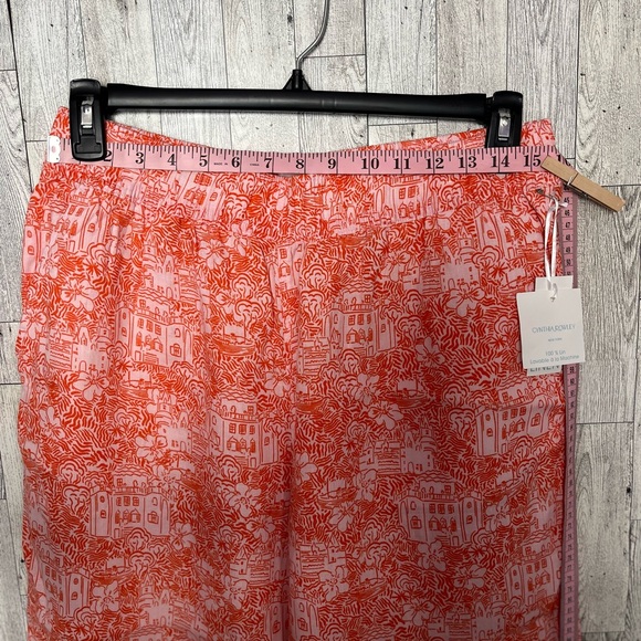 Cynthia Rowley New York Women’s 100% Line Pants Size Large Coral - Picture 5 of 9